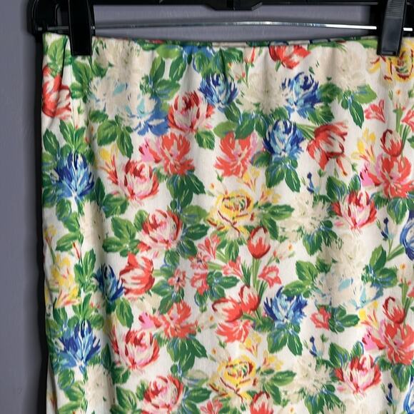 AFRM Blue and Green Floral Midi Skirt With Elastic Waist Size Small Petite - Picture 2 of 9